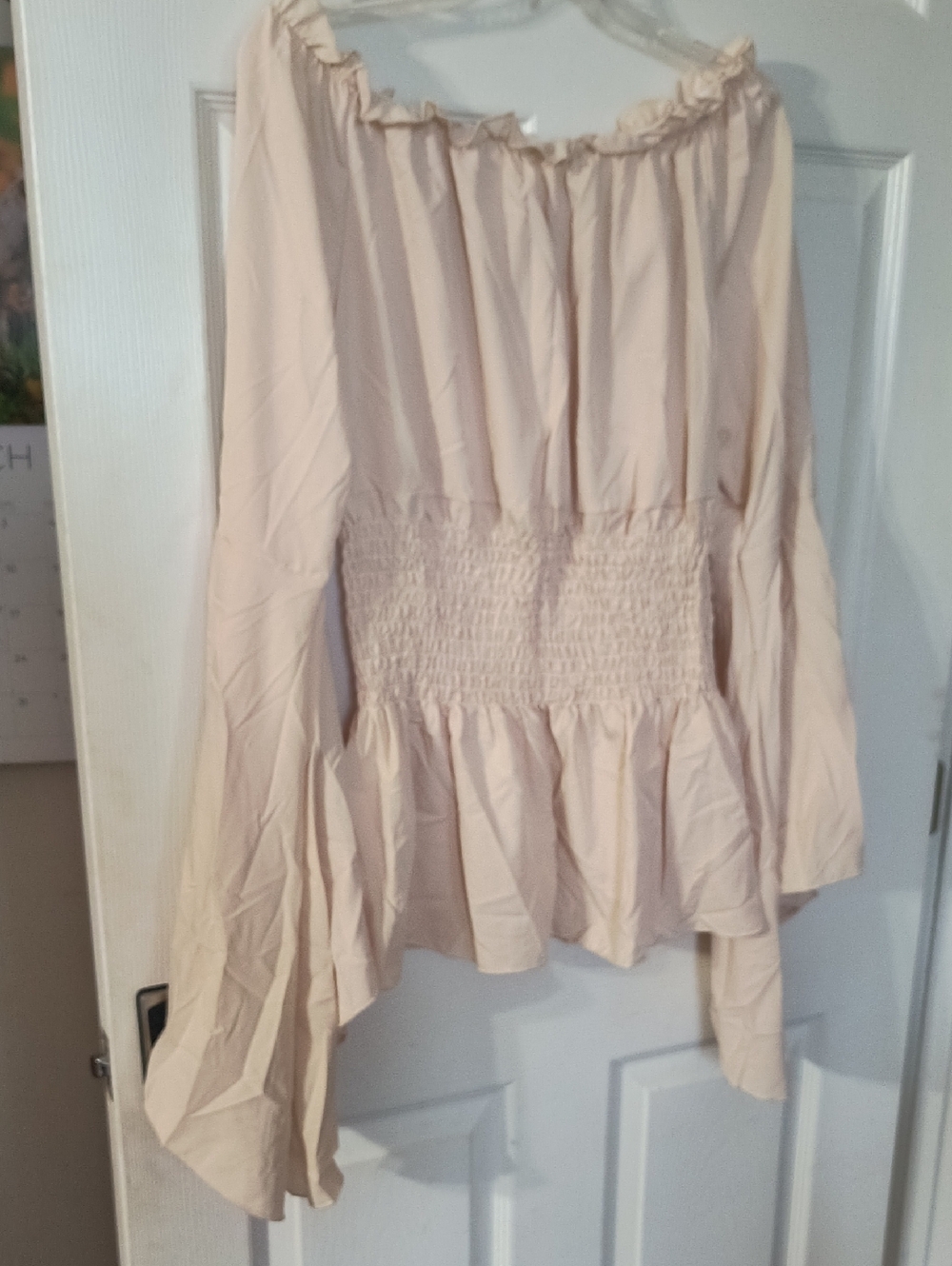 Cream Off-Shoulder Peasant Top